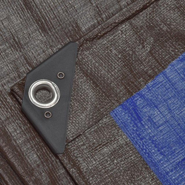 Heavy Duty 185gsm Brown/Blue Tarpaulin – Waterproof Tarp for Roofing, Camping, Construction & More