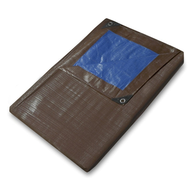 Heavy Duty 185gsm Brown/Blue Tarpaulin – Waterproof Tarp for Roofing, Camping, Construction & More