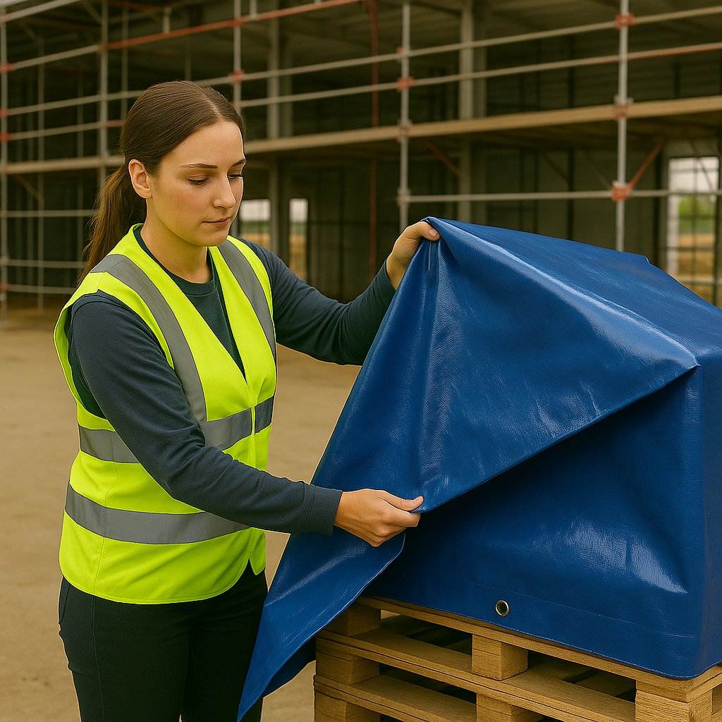 190GSM Blue Waterproof Tarpaulin – UV-Resistant PE Cover – All-Weather Sheet for Camping, DIY, Outdoor & Site Use