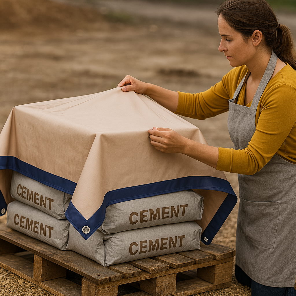 Premium 350gsm Blue/Beige Waterproof Tarpaulin – UV Resistant & Rotproof