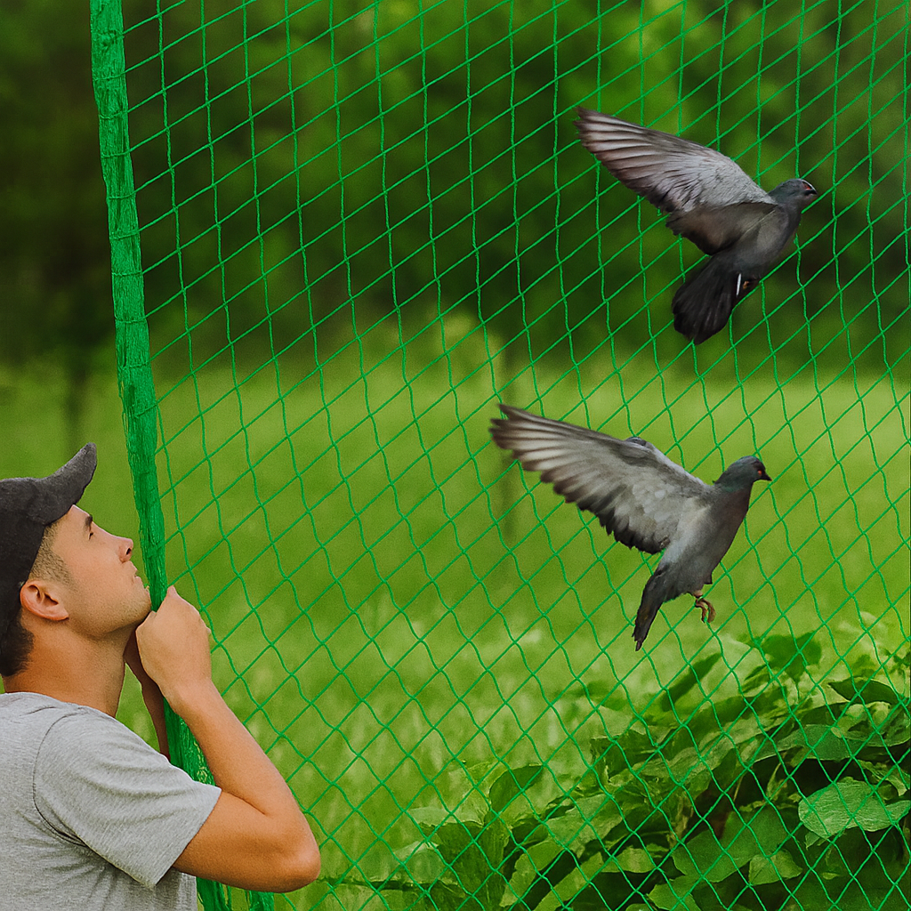 Anti-Bird Garden Netting - Green & Black Mesh - High Demand Pest Barrier for Home & Pro Use
