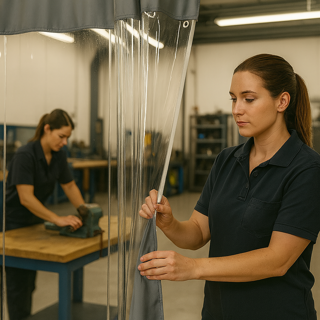 PVC Transparent Waterproof Outdoor Curtain – 0.6mm Thick, Windproof Curtain for Garages, Greenhouse & More