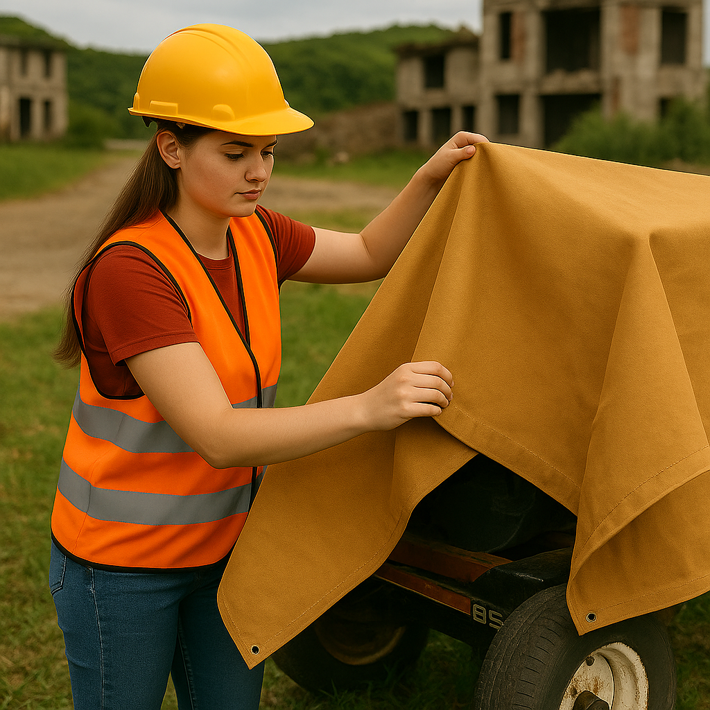 Premium 18oz Cotton Canvas Tarpaulin – Heavy Duty, Breathable Cover for Industrial & Outdoor Protection
