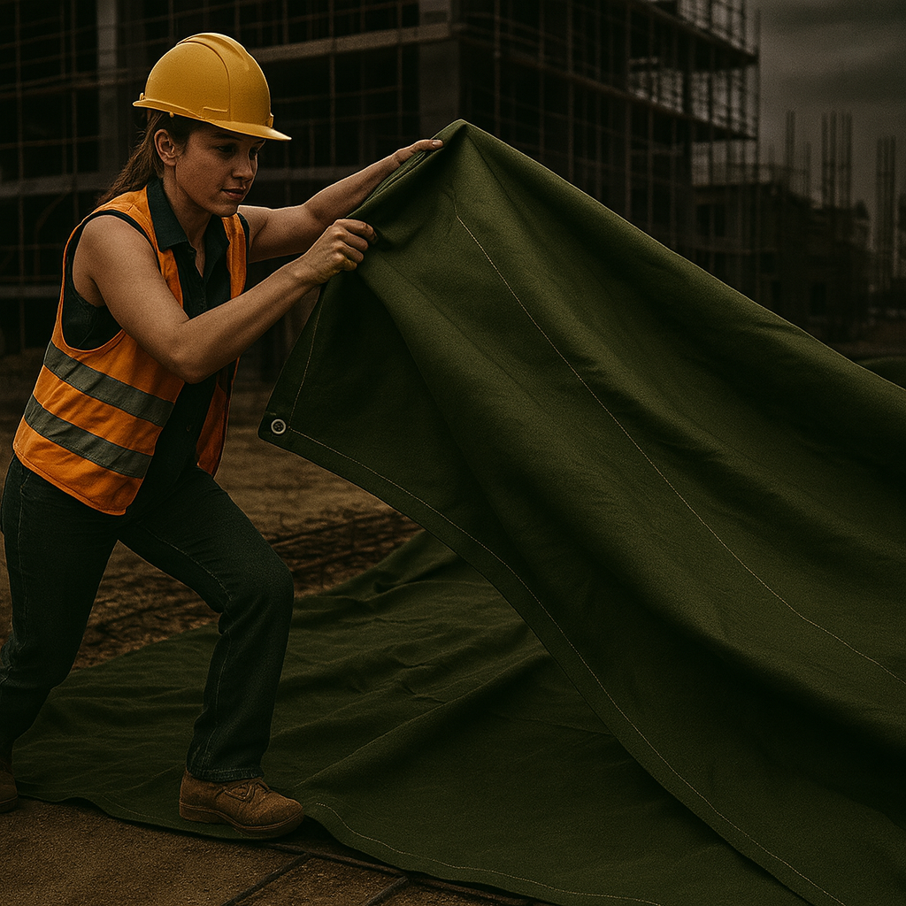 21oz Heavy Weight Canvas Tarpaulin – Dark Military Green, Ultra Durable & Breathable Cover for Outdoor & Industrial Use
