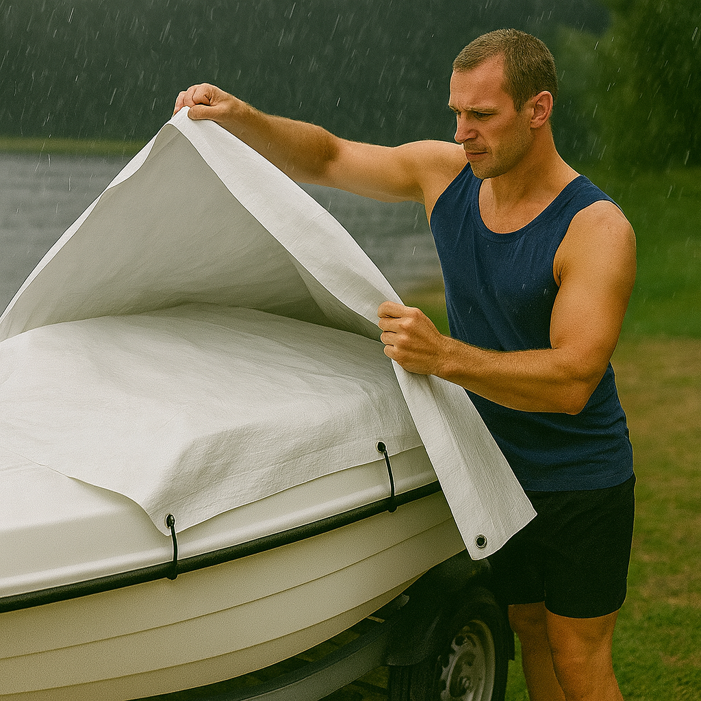 Premium 105gsm White Waterproof Polyethylene Tarp – Durable, UV & Tear Resistant Cover