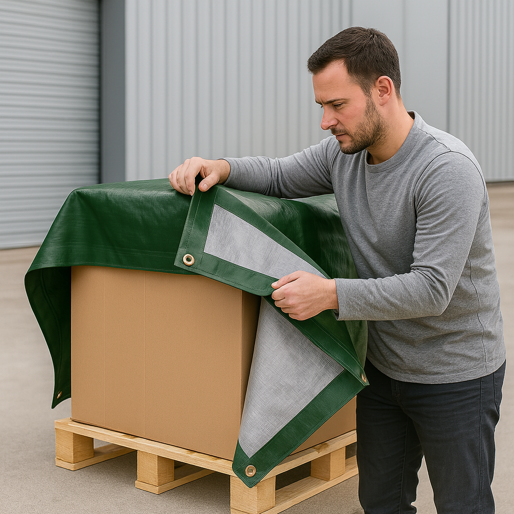 Premium 140gsm Green/Silver Tarpaulin – Ultra Durable Waterproof Cover