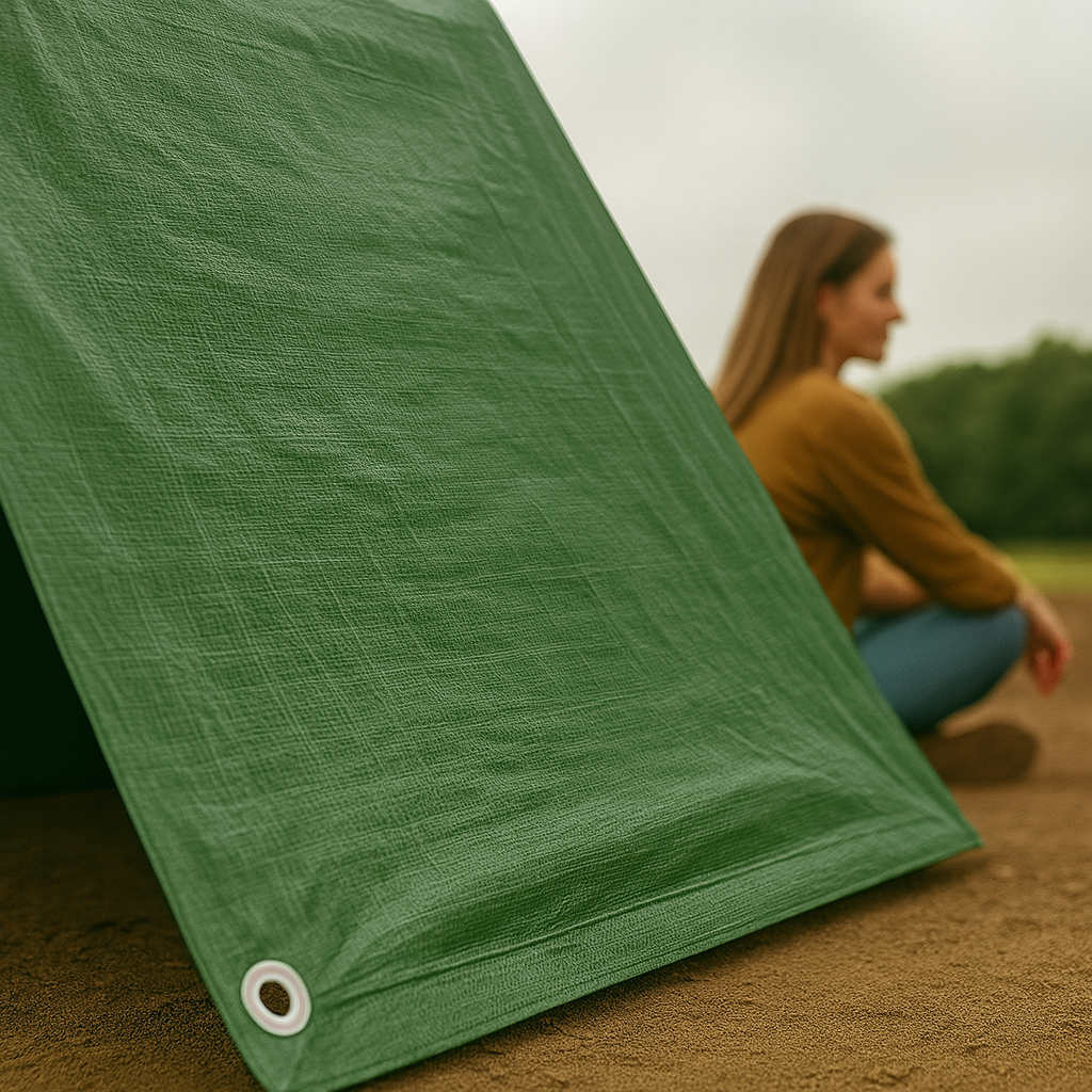 Ultra Tough 90gsm Green Universal PE Waterproof Tarpaulin β Tearproof, UV Shield & Rustproof Eyelets