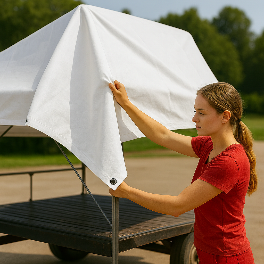 90gsm White Tarpaulin – Waterproof, Lightweight & Multi Use Protective Cover