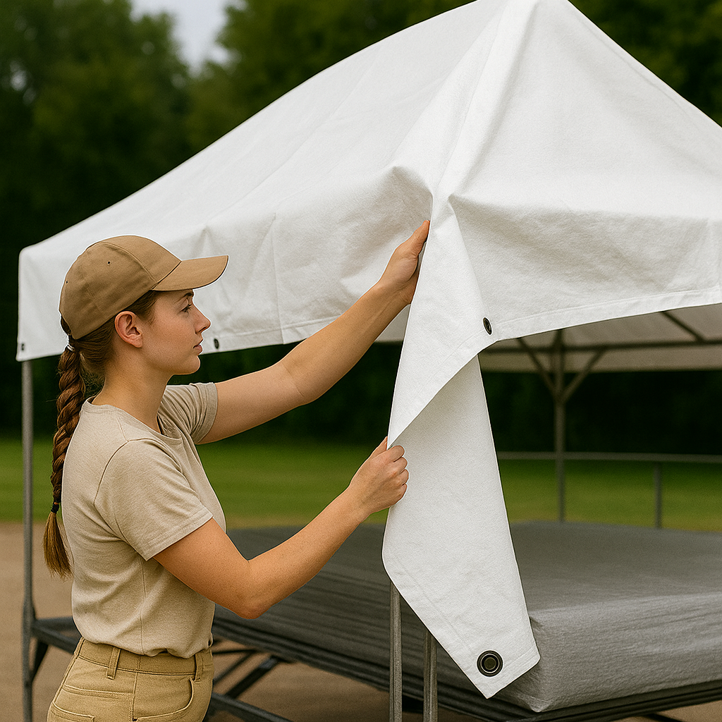 90gsm White Tarpaulin – Waterproof, Lightweight & Multi Use Protective Cover