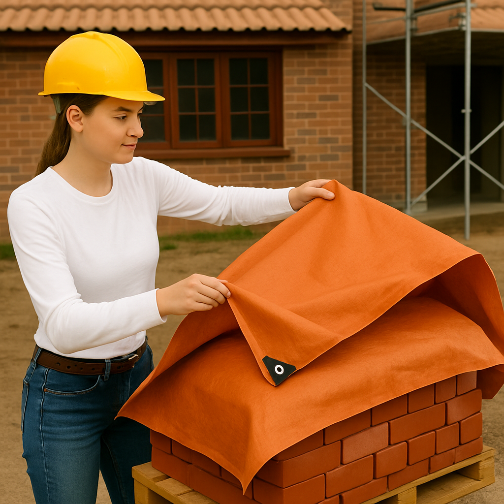 Waterproof 90gsm Orange Tarpaulin – Heavy Duty Cover for Camping, Garden, DIY & Outdoor Use