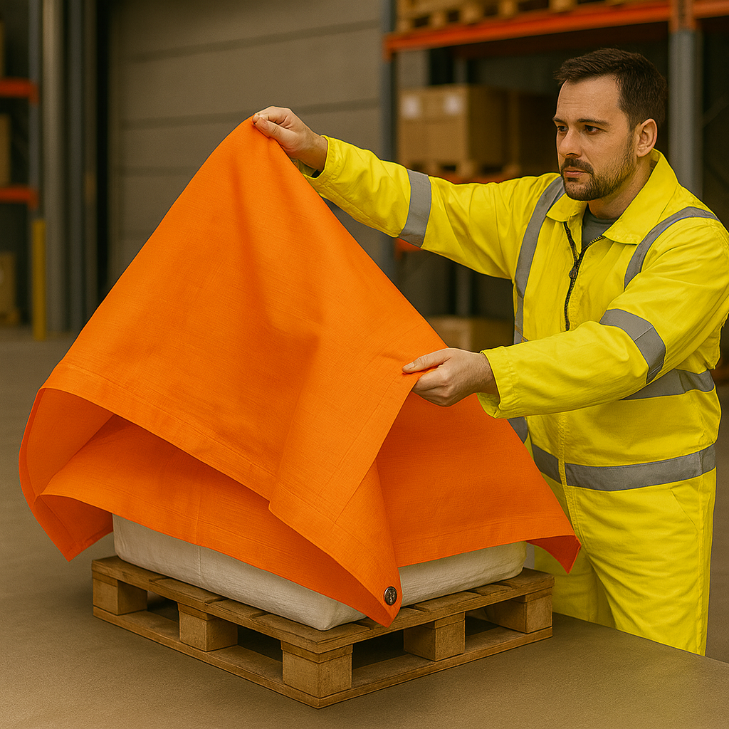 Waterproof 90gsm Orange Tarpaulin – Heavy Duty Cover for Camping, Garden, DIY & Outdoor Use