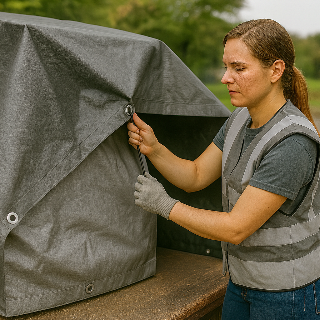 Premium 200gsm Grey Tarpaulin β UV Resistant, Waterproof, Heavy Duty Cover with Reinforced Corners