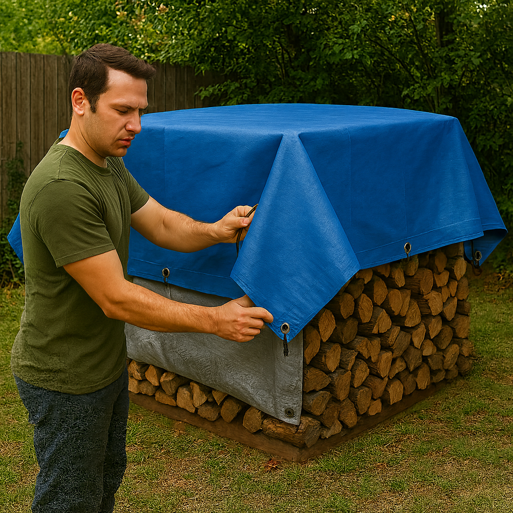 265GSM Heavy Duty Waterproof Tarp – Blue 16 Mil Tough Cover for Industrial, Commercial & Home Use