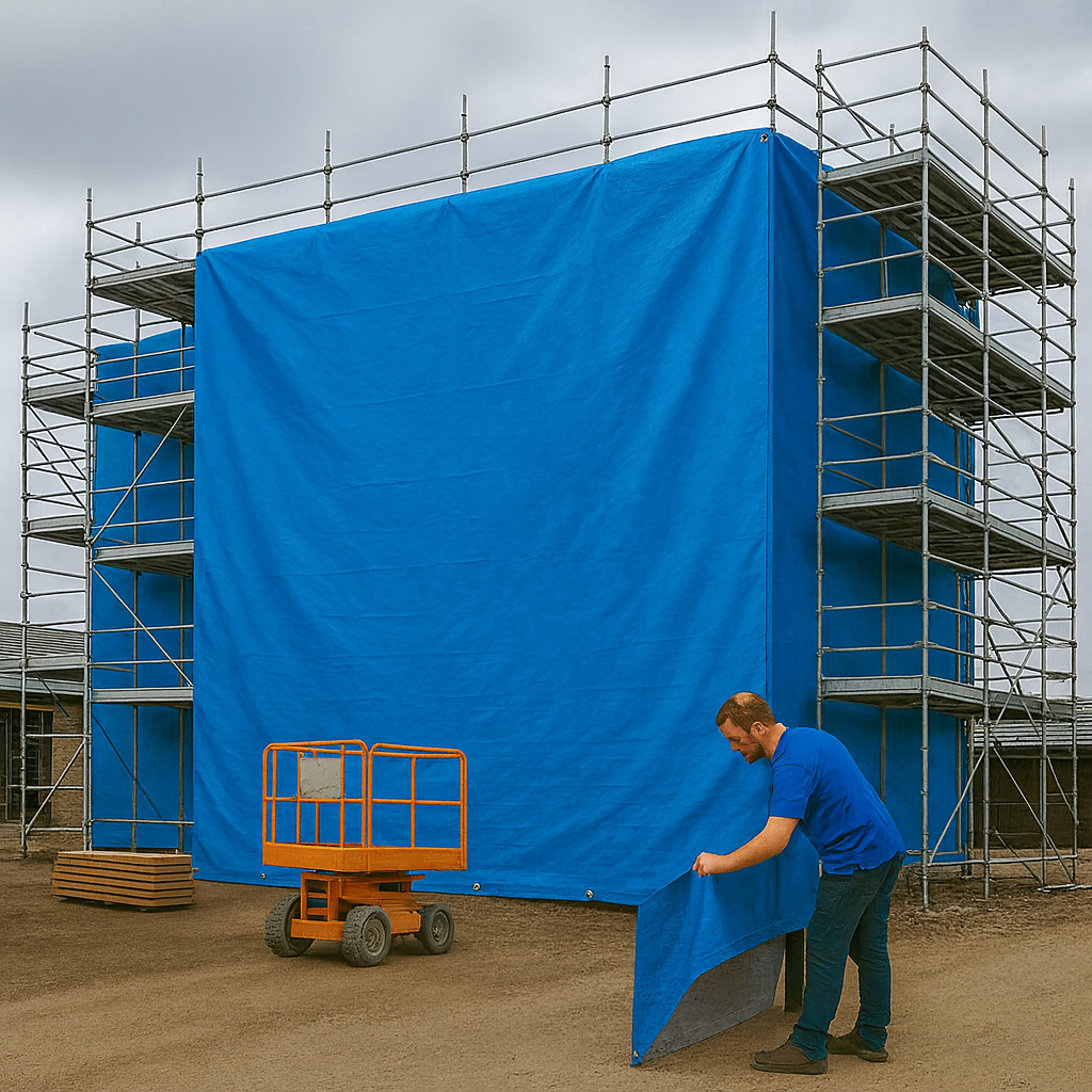 265GSM Heavy Duty Waterproof Tarp – Blue 16 Mil Tough Cover for Industrial, Commercial & Home Use