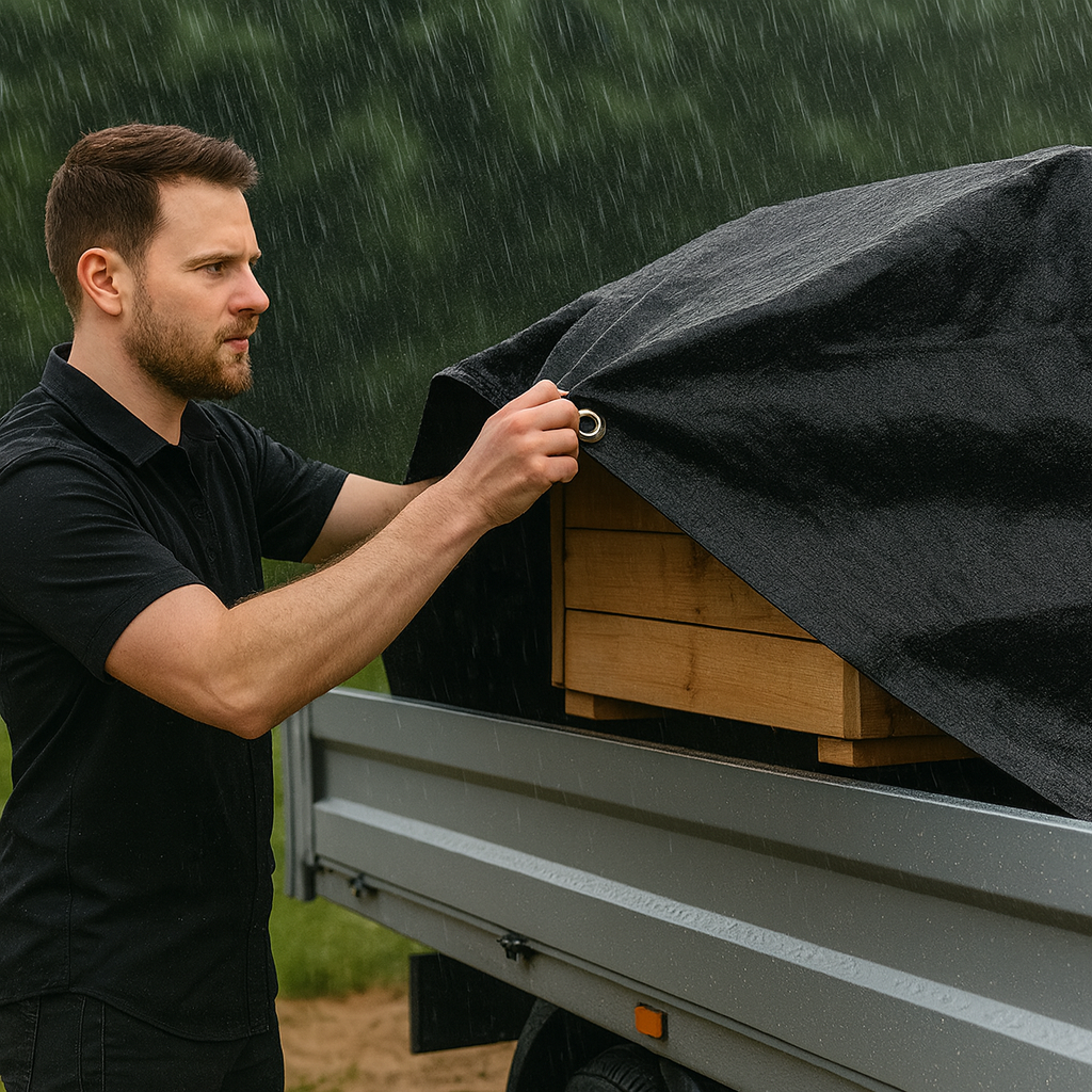 200gsm Black Polyethylene Tarpaulin β Heavy Duty UV Block Cover for Industrial & Outdoor Storage