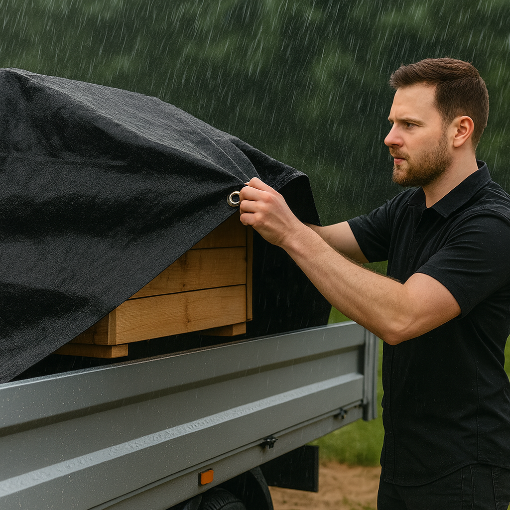 200gsm Black Polyethylene Tarpaulin – Heavy Duty UV Block Cover for Industrial & Outdoor Storage