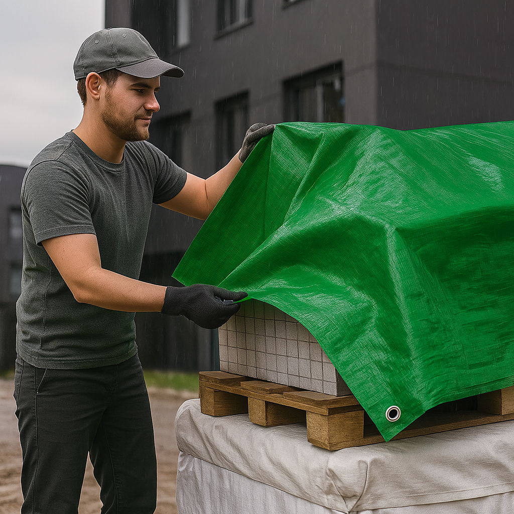 200gsm Green Polyethylene Tarpaulin – Heavy Duty Cover for Farms, Equipment & Machinery