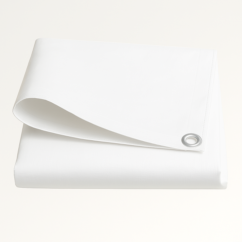 200gsm White Polyethylene Tarpaulin – Light Pass Waterproof Cover for Market Stalls & Work Zones