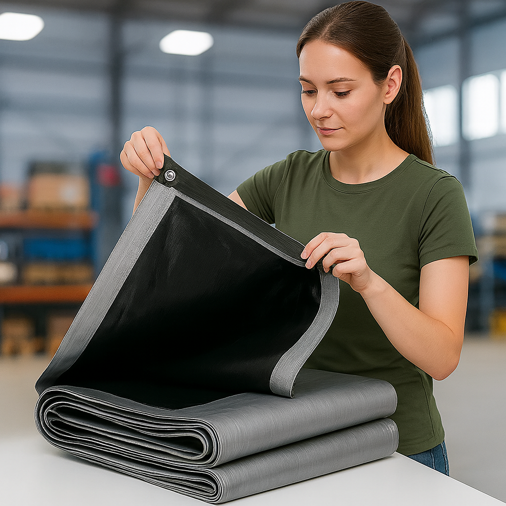 High Performance Black & Silver Tarpaulin 270gsm – UV Protected, Waterproof Tarp for Roofing, Boats & Outdoor Protection