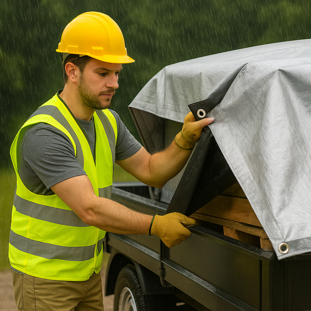 High Performance Black & Silver Tarpaulin 270gsm – UV Protected, Waterproof Tarp for Roofing, Boats & Outdoor Protection