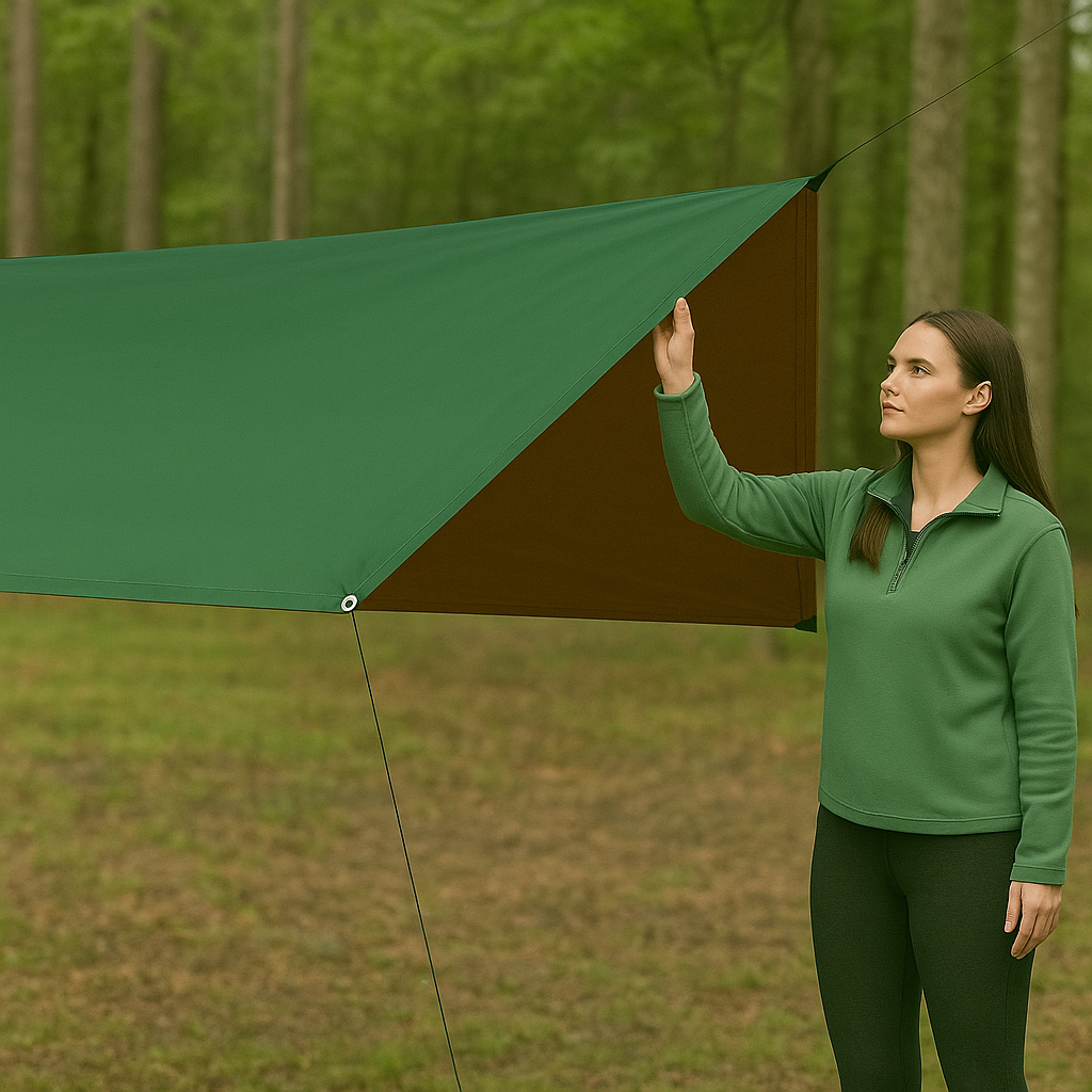 Premium 250gsm Green/Brown Heavy Duty Tarpaulin – Waterproof, UV-Proof, Outdoor Sheet for Gardens & Construction Use