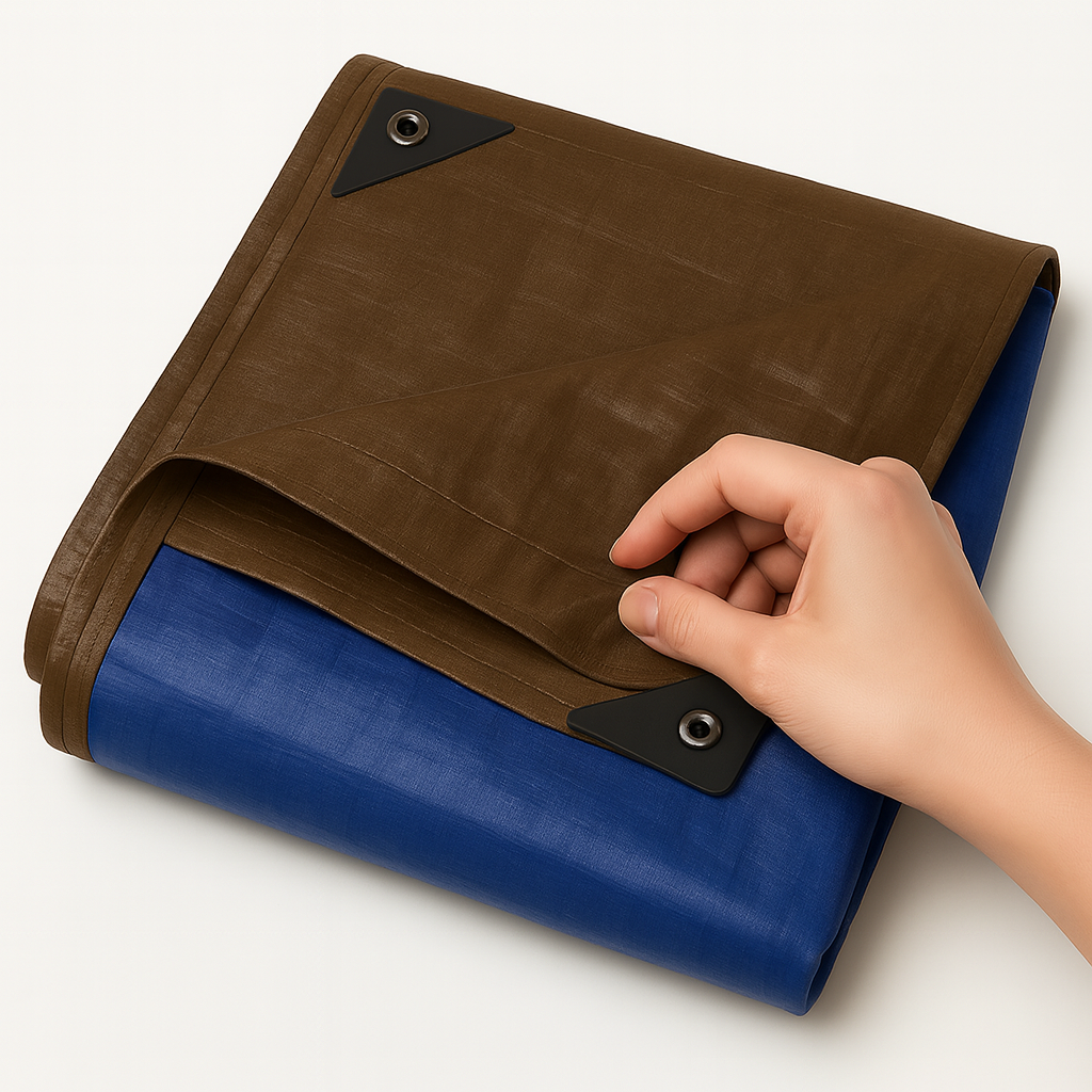 Heavy Duty 185gsm Brown/Blue Tarpaulin – Waterproof Tarp for Roofing, Camping, Construction & More