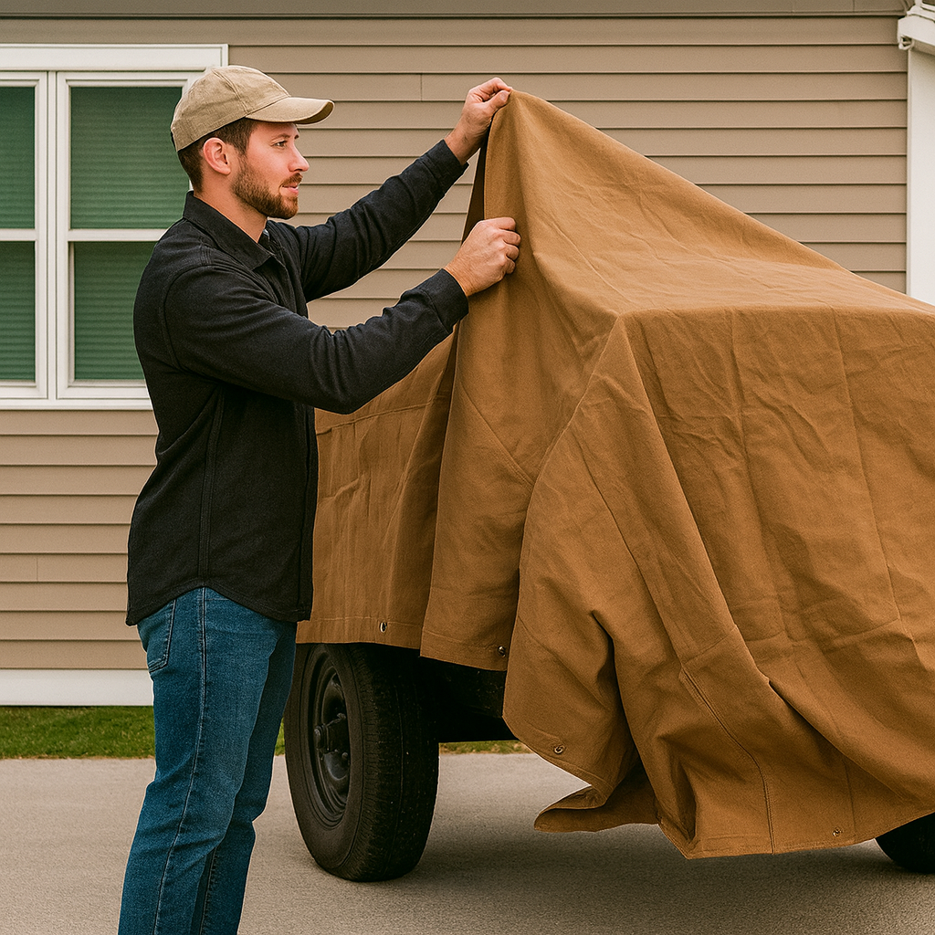 Premium 18oz Cotton Canvas Tarpaulin β Heavy Duty, Breathable Cover for Industrial & Outdoor Protection