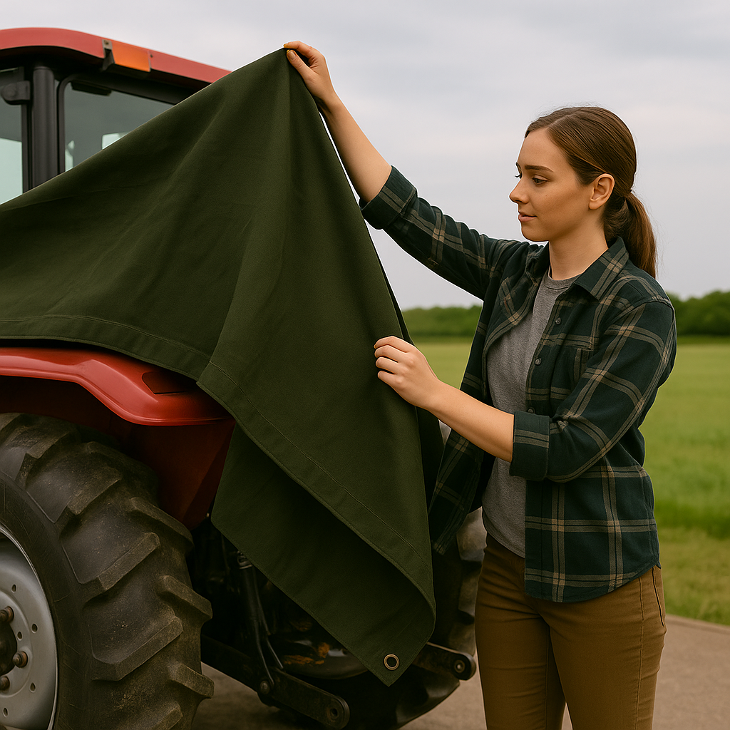 21oz Heavy Weight Canvas Tarpaulin – Dark Military Green, Ultra Durable & Breathable Cover for Outdoor & Industrial Use