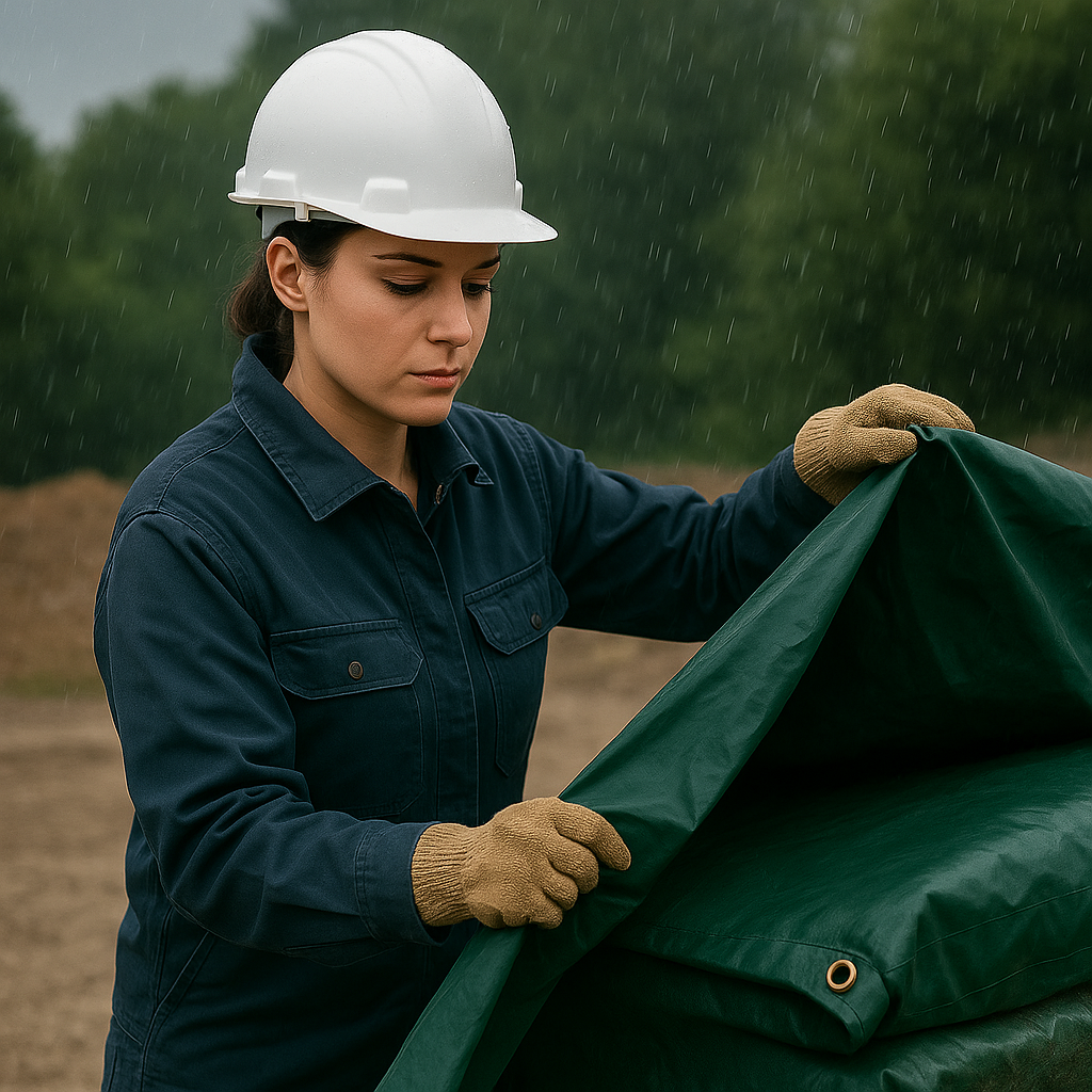 Ultra Tough Waterproof 610gsm PVC Green Tarpaulin –  Ideal for Trailers, Camping & Machinery