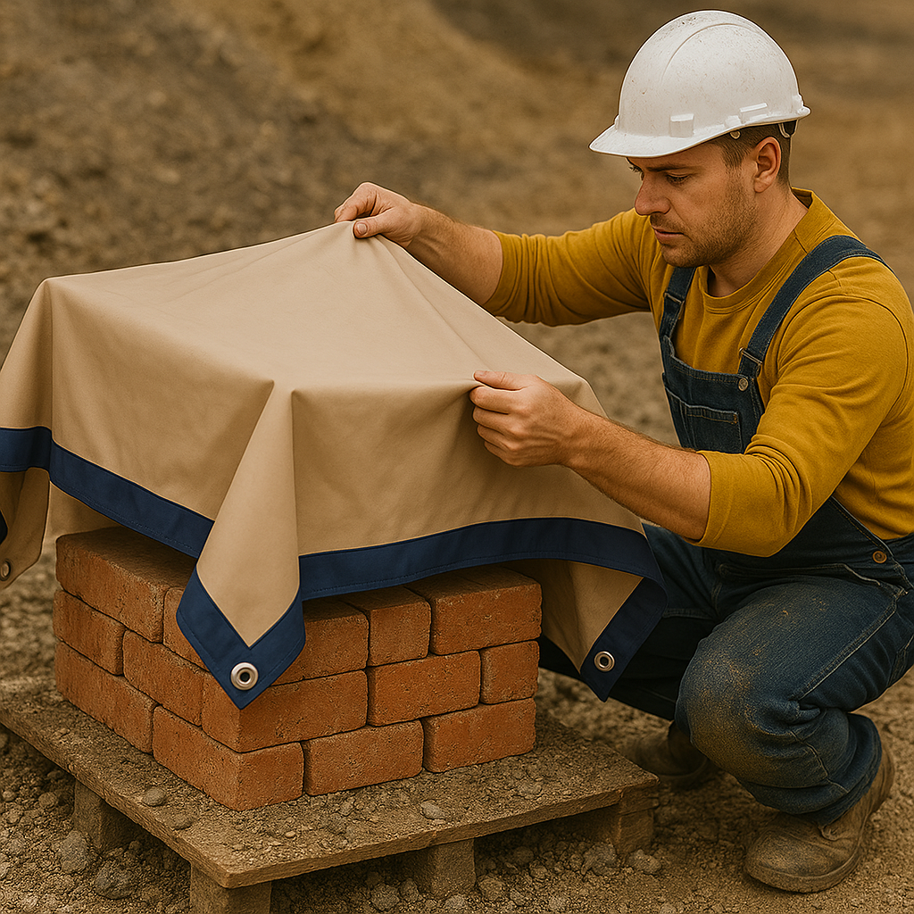 Premium 350gsm Blue/Beige Waterproof Tarpaulin – UV Resistant & Rotproof