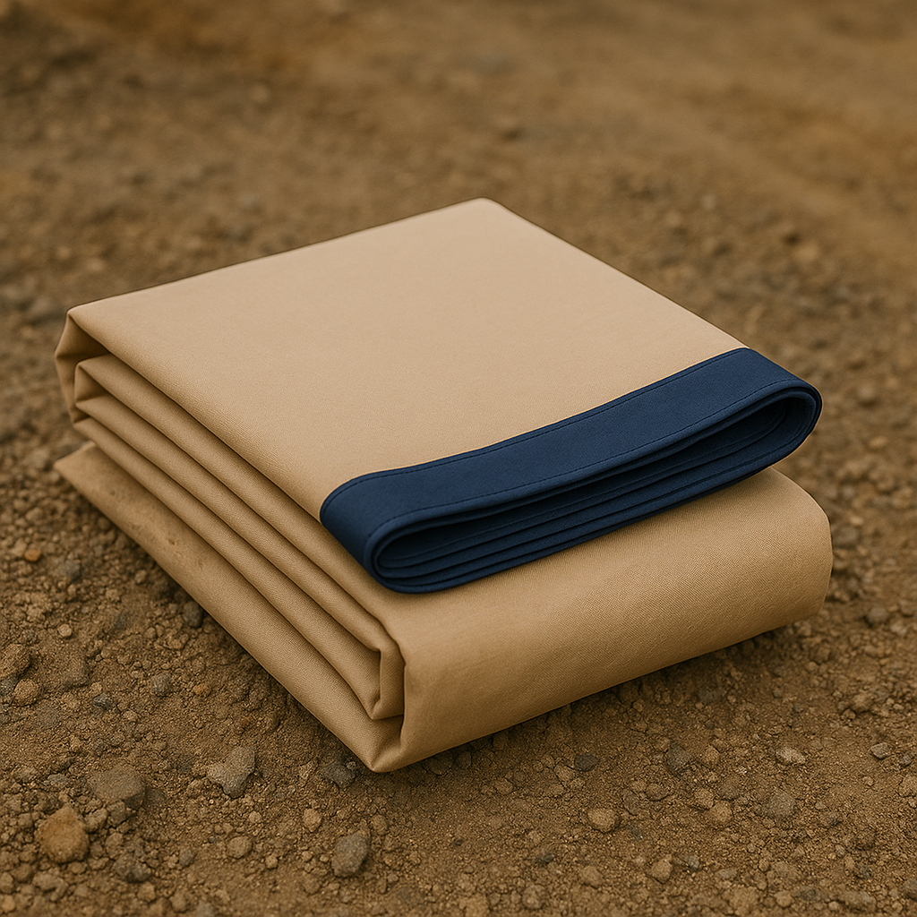 Premium 350gsm Blue/Beige Waterproof Tarpaulin – UV Resistant & Rotproof