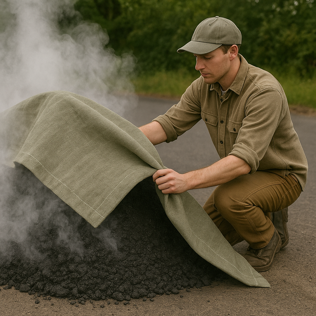 High Performance Tarmac Jute Sheet – Double Stitched, Weather Resistant Cover
