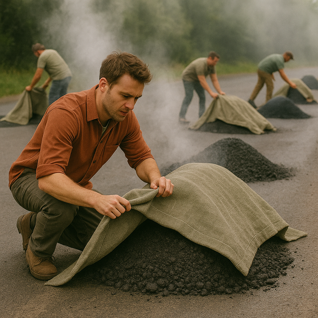 High Performance Tarmac Jute Sheet – Double Stitched, Weather Resistant Cover