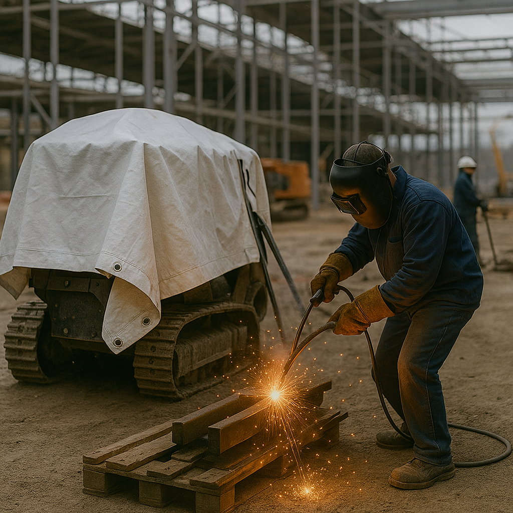 Heavy Duty Flame Retardant White Tarpaulin 200gsm – Waterproof Cover for Construction Site & Market Stall Use