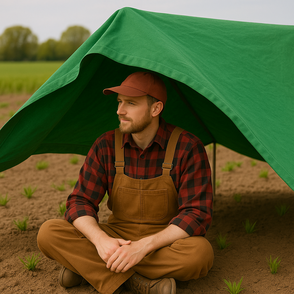 Heavy Duty 14oz Green Cotton Canvas Breathable Tarpaulin – Ideal for Transport & Machinery Protection