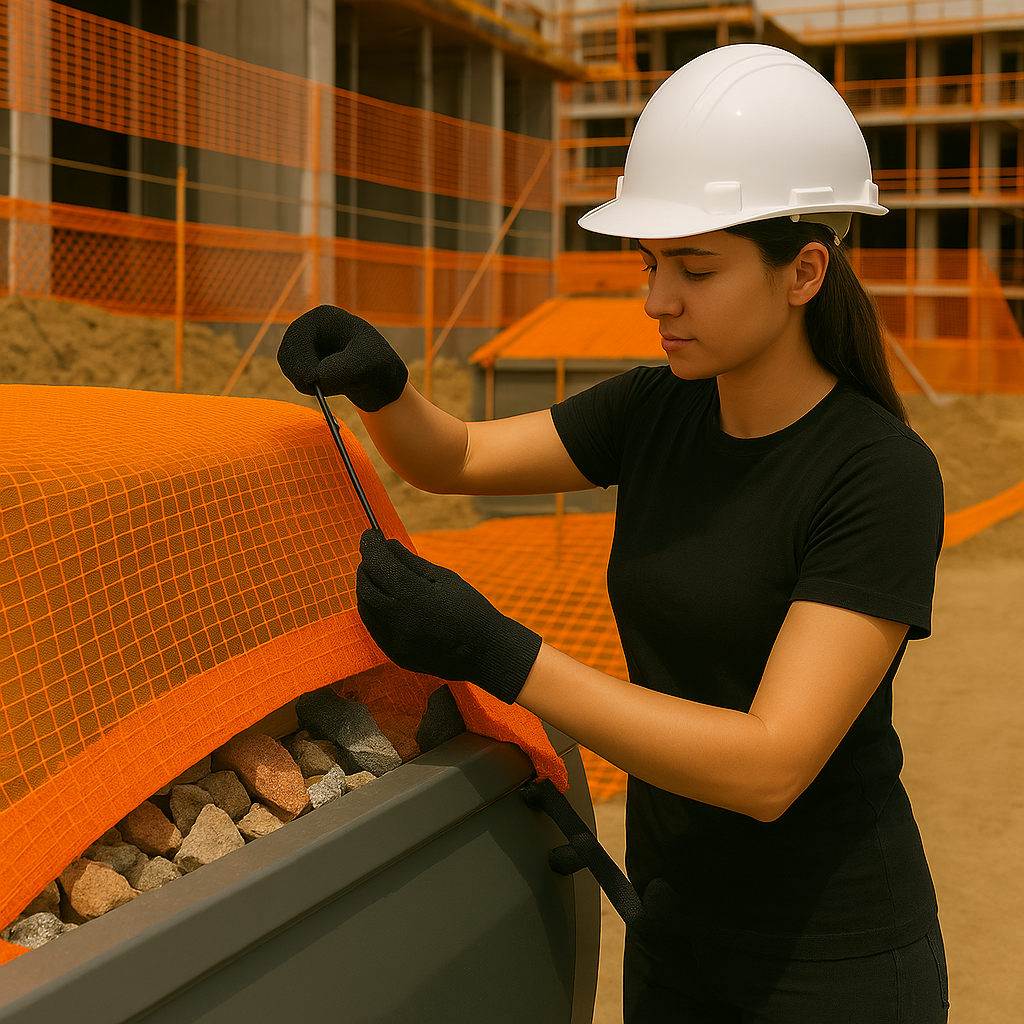 Orange Skip Nets – Ultra Tough Mesh, Braided Poly Cord, Built for Skips & Trailer Loads