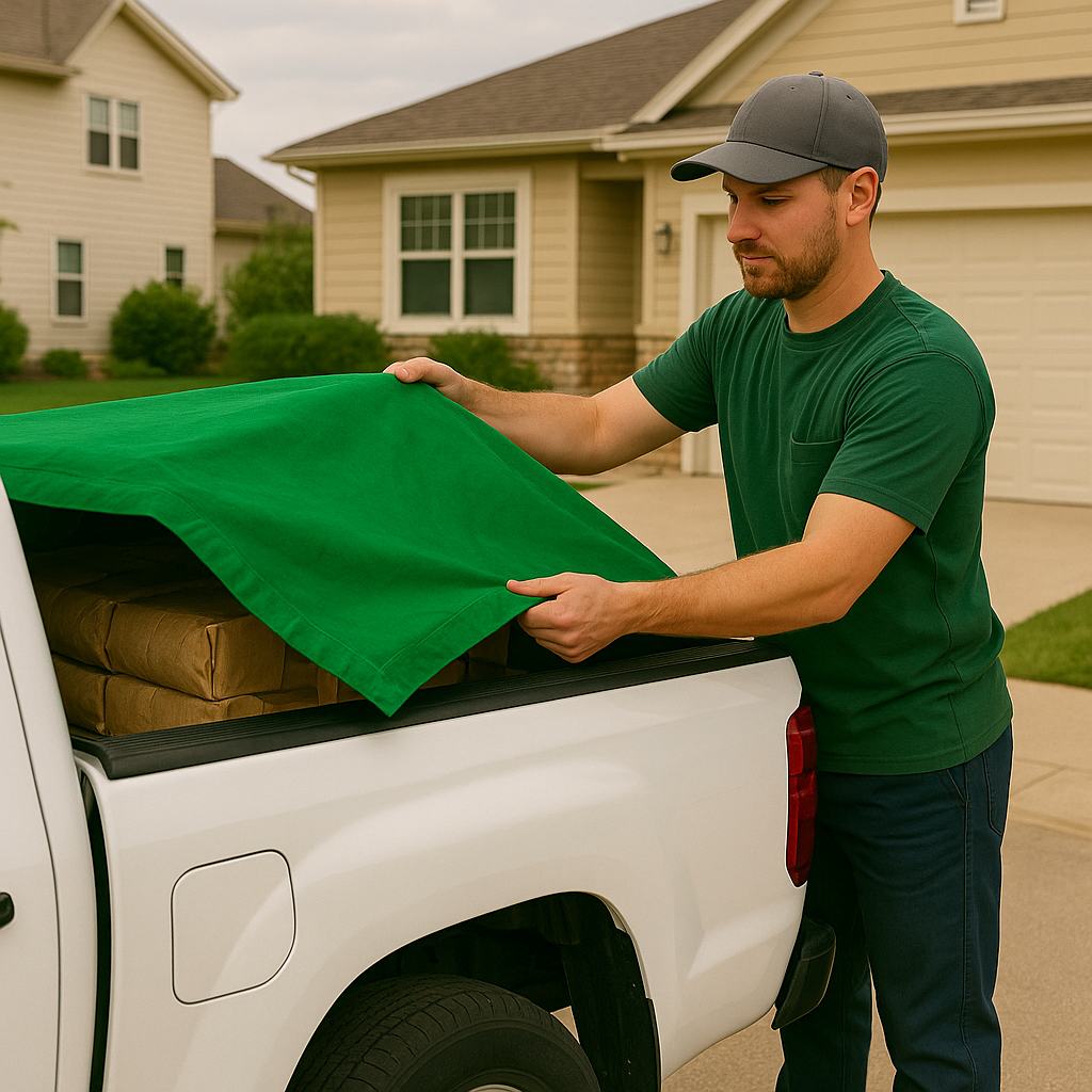 Heavy Duty 14oz Green Cotton Canvas Breathable Tarpaulin – Ideal for Transport & Machinery Protection