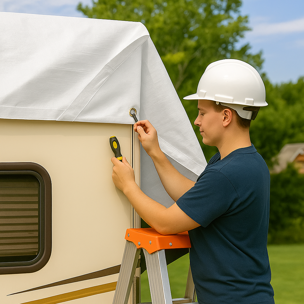 Heavy Duty Super White Tarpaulin 200gsm – Waterproof, UV & Shrinkproof Cover