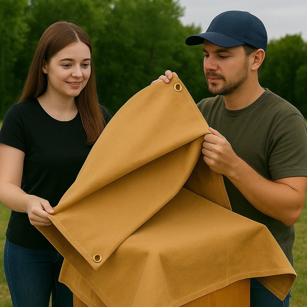 Premium 18oz Cotton Canvas Tarpaulin – Heavy Duty, Breathable Cover for Industrial & Outdoor Protection
