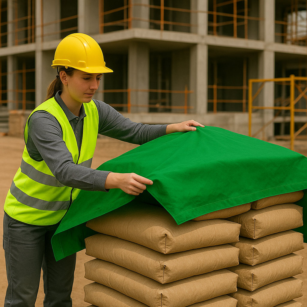 Heavy Duty 14oz Green Cotton Canvas Breathable Tarpaulin – Ideal for Transport & Machinery Protection