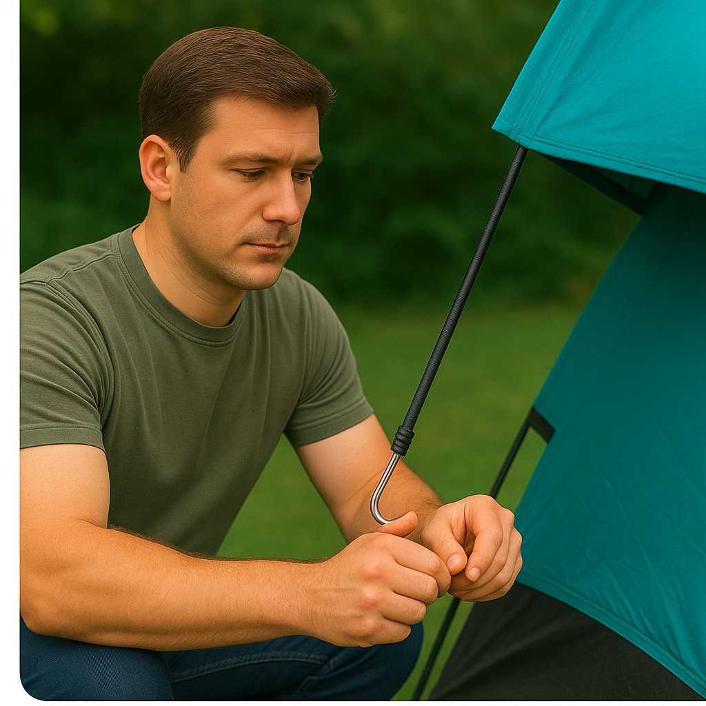 8mm UV Resistant Shock Cord with 2 Metal Hooks – Premium Bungee Cord for Tarpaulin & Outdoor Securing