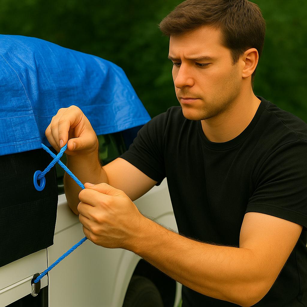 30m Blue Poly Rope Coil & Lorry Rope – Heavy Duty Utility Rope for Outdoor, DIY & Commercial Use