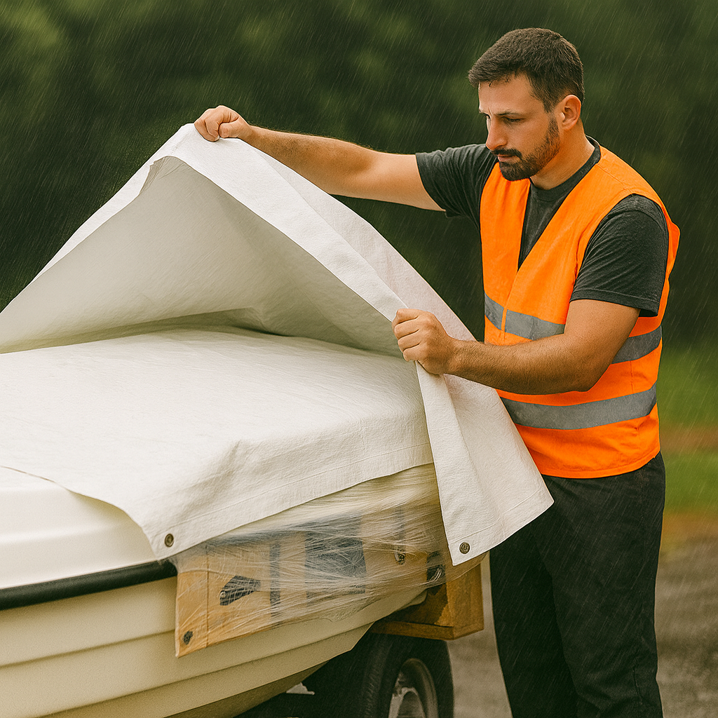 90gsm White Tarpaulin – Waterproof, Lightweight & Multi Use Protective Cover