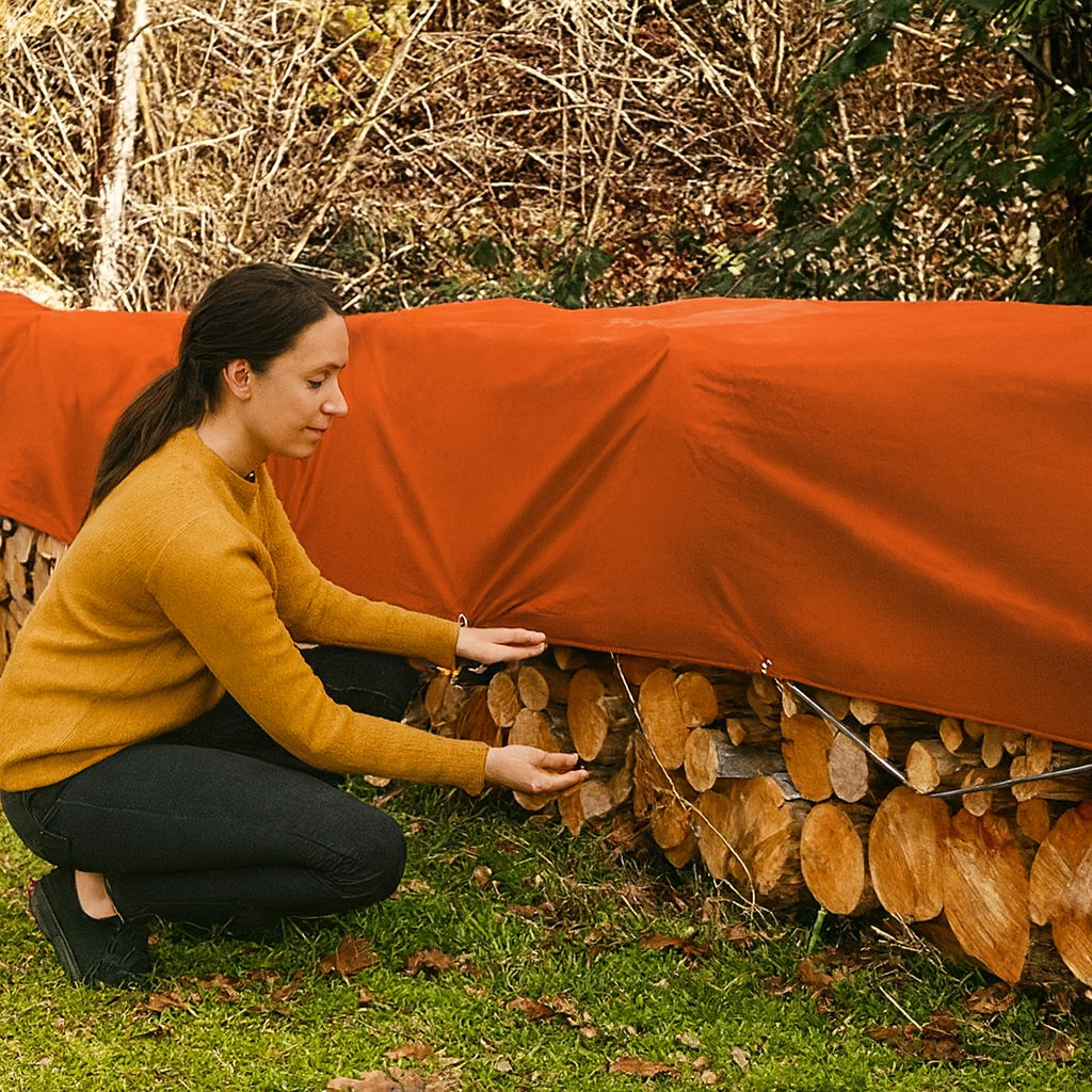 Waterproof 90gsm Orange Tarpaulin – Heavy Duty Cover for Camping, Garden, DIY & Outdoor Use