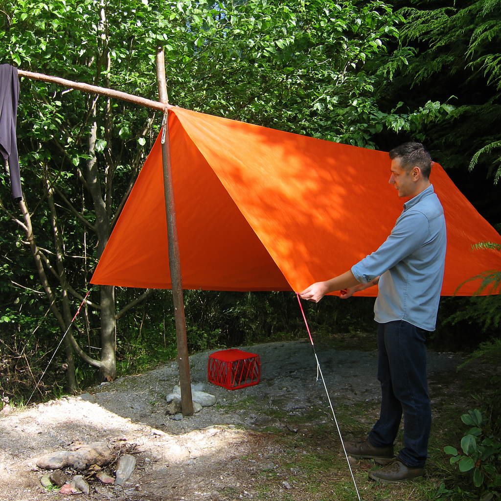 Waterproof 90gsm Orange Tarpaulin – Heavy Duty Cover for Camping, Garden, DIY & Outdoor Use