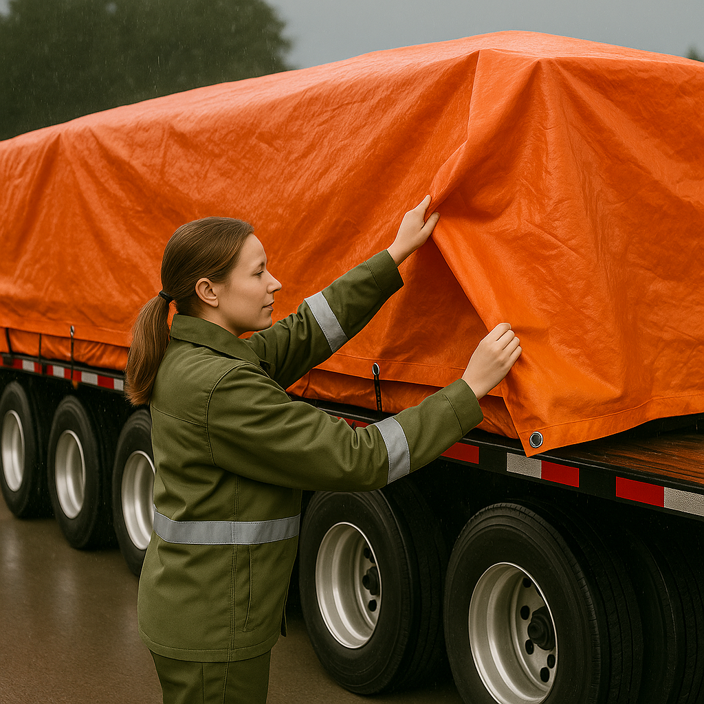 Waterproof 90gsm Orange Tarpaulin – Heavy Duty Cover for Camping, Garden, DIY & Outdoor Use