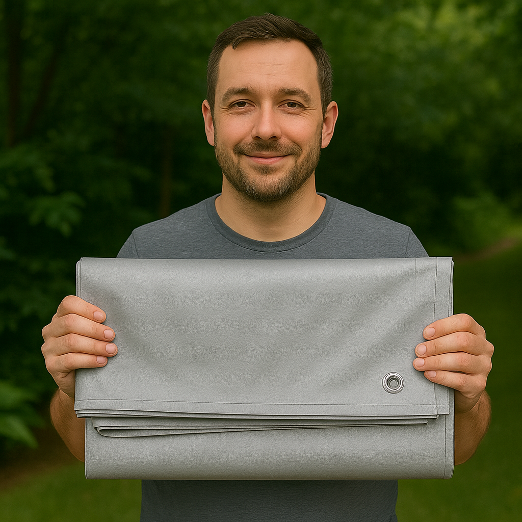 140gsm Waterproof Silver Tarpaulin – Tough All Weather Cover for Garden, Roof & Outdoor Protection