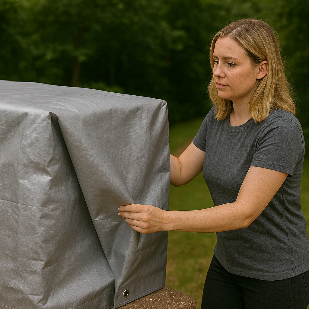 140gsm Waterproof Silver Tarpaulin – Tough All Weather Cover for Garden, Roof & Outdoor Protection