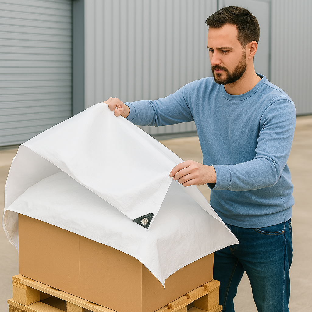 200gsm White Polyethylene Tarpaulin – Light Pass Waterproof Cover for Market Stalls & Work Zones