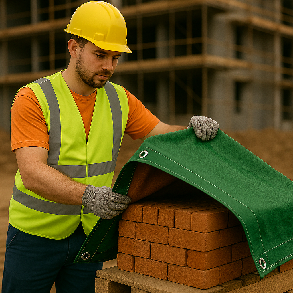 Premium 250gsm Green/Brown Heavy Duty Tarpaulin – Waterproof, UV-Proof, Outdoor Sheet for Gardens & Construction Use